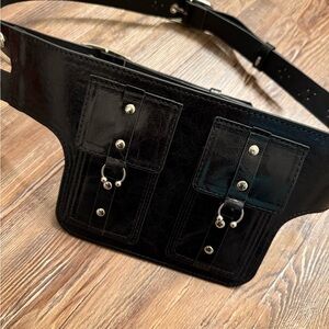 Black leather studded pocket tactical dollskill Belt (sold out online)